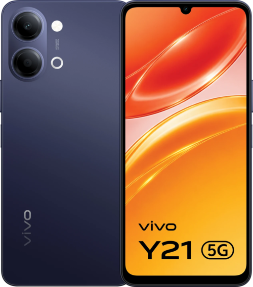 Vivo Y21 5G smartphone in 8GB RAM 128GB storage variant showing slim design and camera module.