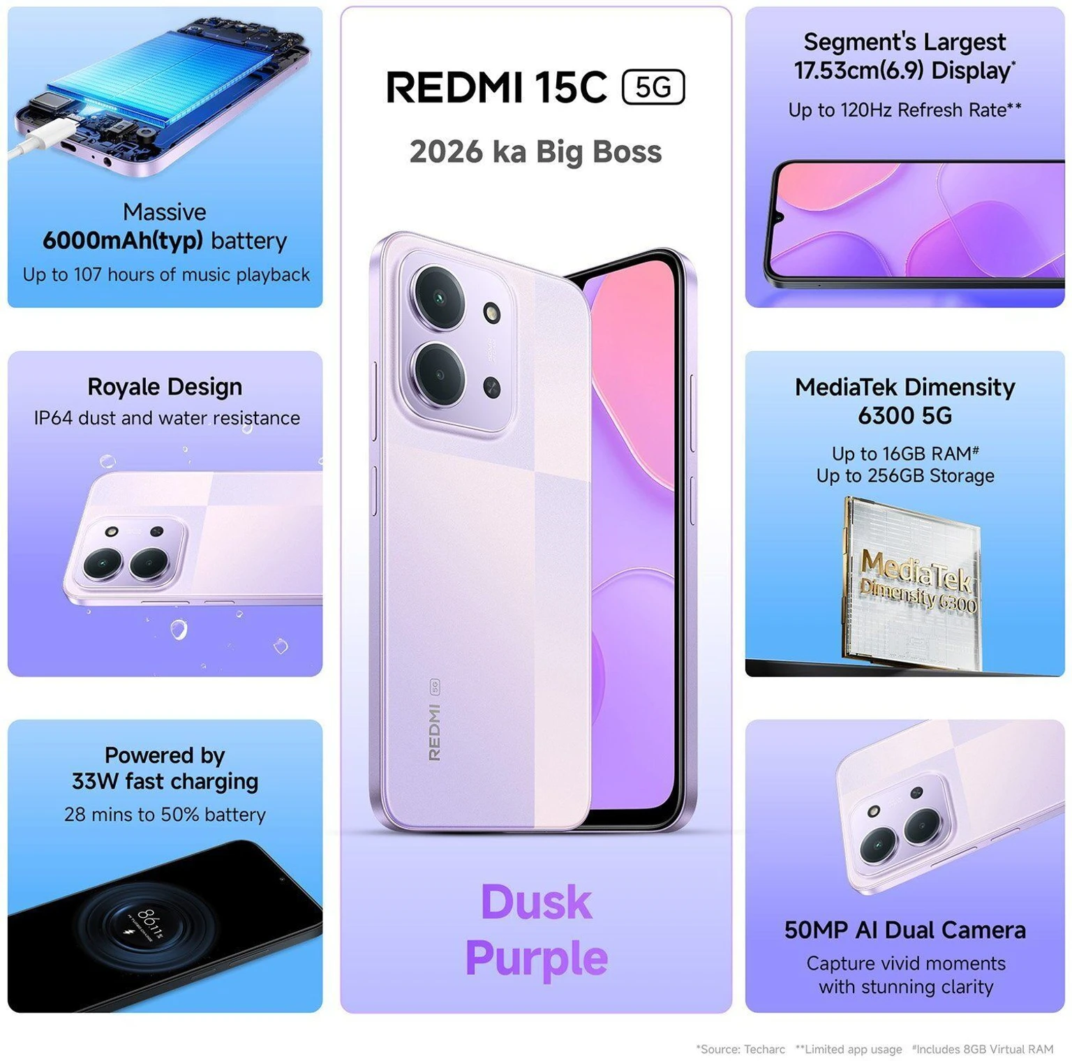 REDMI 15C 5G (8+128)